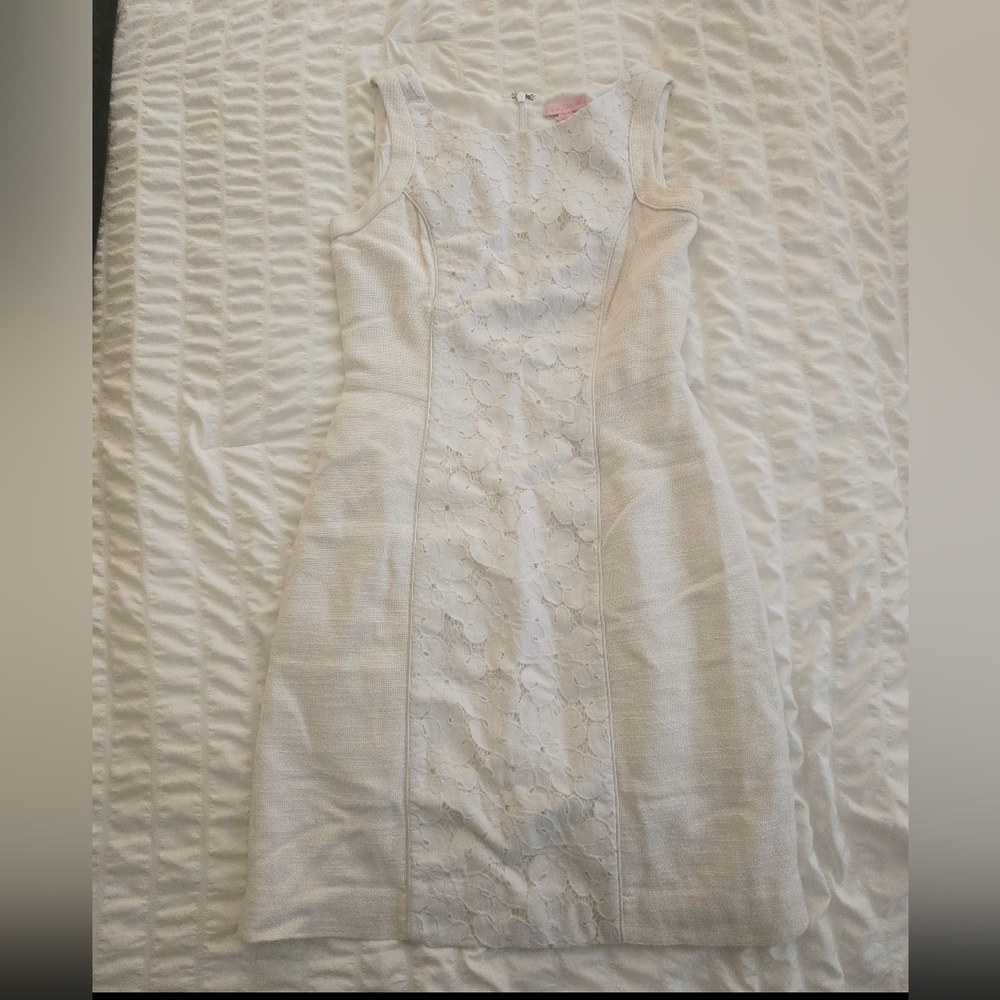 Lilly Pulitzer Ivory Lace Detail Shift Dress